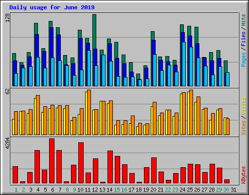 Daily usage for June 2019
