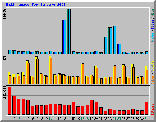 Daily usage for January 2026