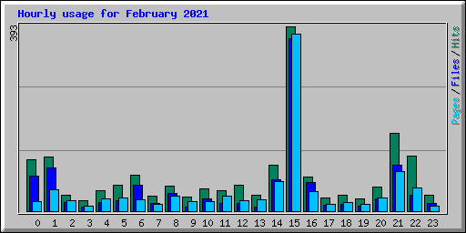 Hourly usage for February 2021