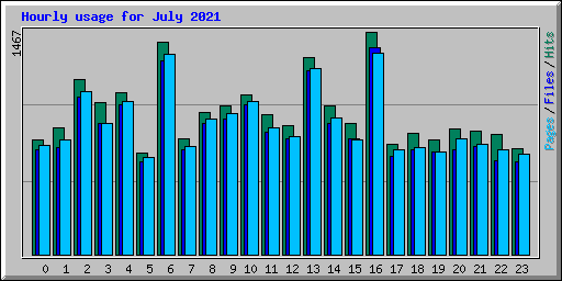 Hourly usage for July 2021